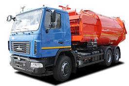 КО-449-35П на шасси МАЗ-631226-585-042 мусоровоз 22м3 бок. загрузкой, универсальный захват